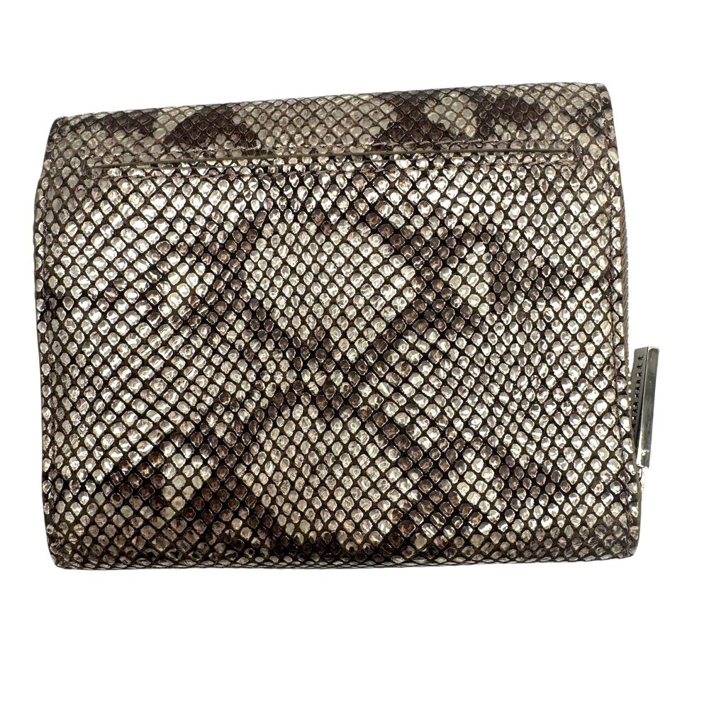 Hammitt Lucas Metallic Snakeskin Wallet Crossbody Clutch Silver - Picture 12 of 16